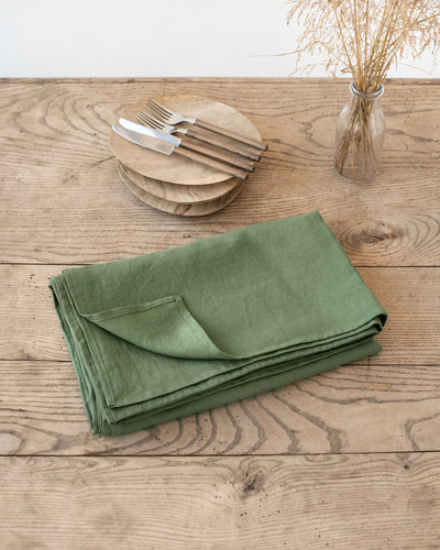 Forest green linen tablecloth - sneakstylesanctums