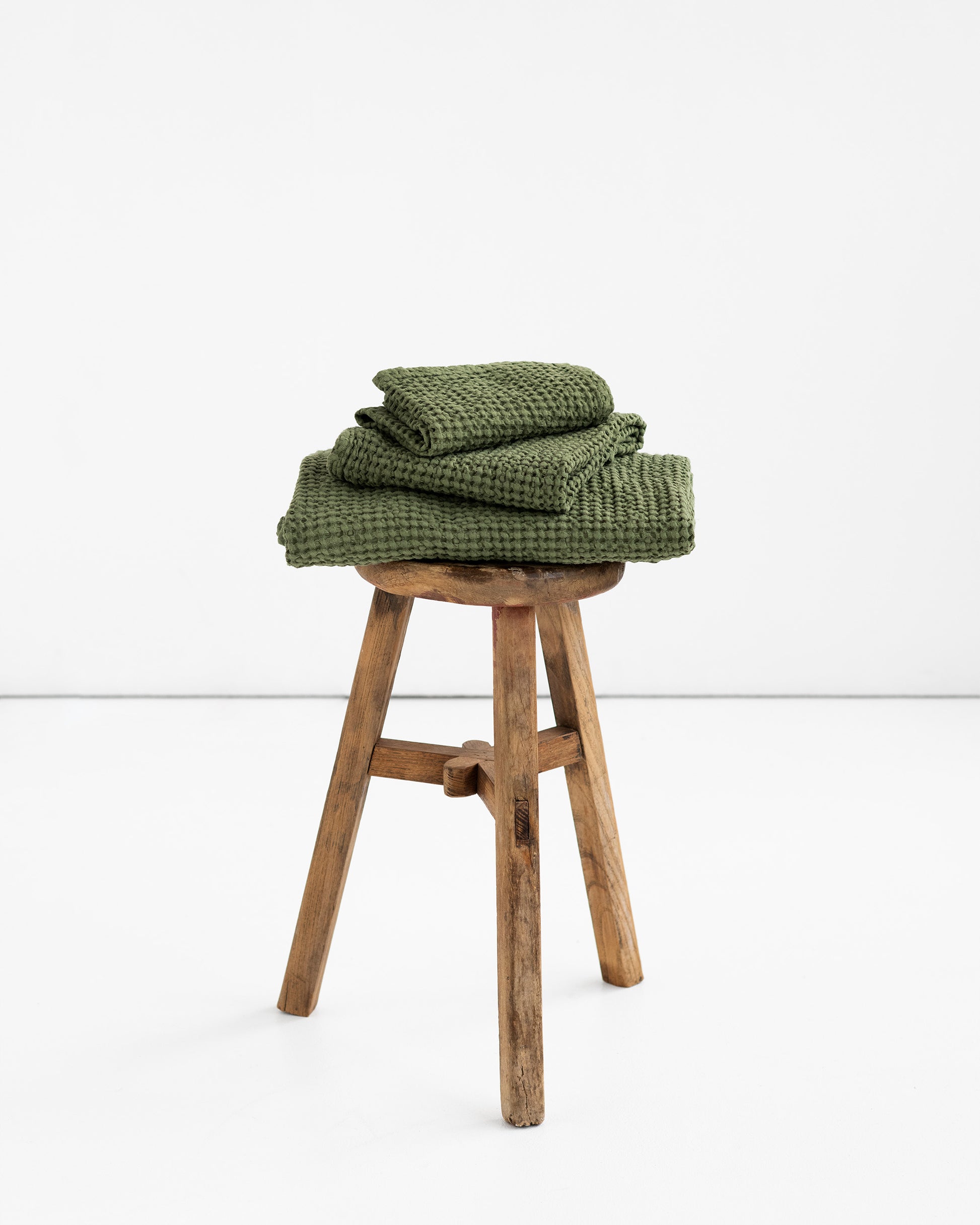Forest green green waffle towel set (3 pcs) - sneakstylesanctums