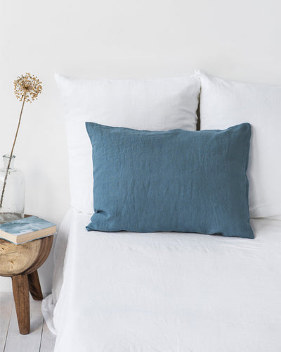 Gray blue linen pillowcase - sneakstylesanctums