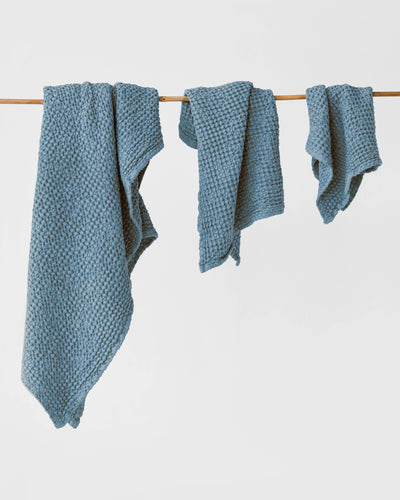 Gray blue waffle towel set (3 pcs) - sneakstylesanctums