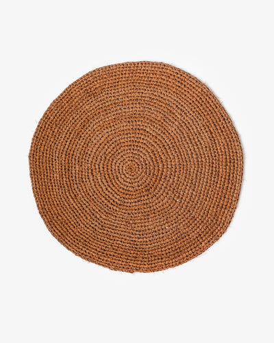 Hand knitted linen rug in Cinnamon - sneakstylesanctums