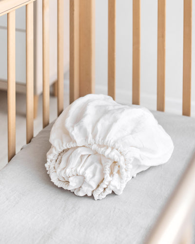 White linen crib sheet for kids - sneakstylesanctums
