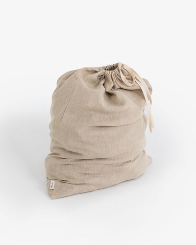 Linen laundry bag in Natural linen - sneakstylesanctums