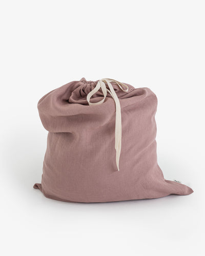 Linen laundry bag in Woodrose - sneakstylesanctums