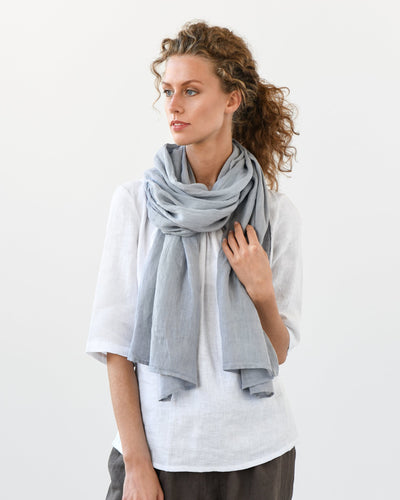 Light gray linen scarf - sneakstylesanctums