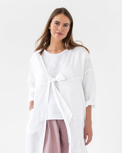Linen beach shirt TAOS in white - sneakstylesanctums