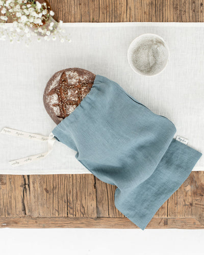 Linen bread bag in Gray blue - sneakstylesanctums