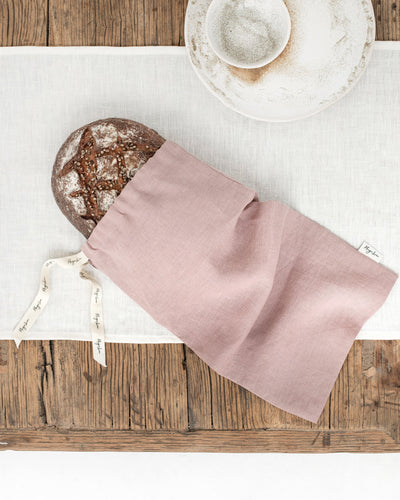 Linen bread bag in Woodrose - sneakstylesanctums