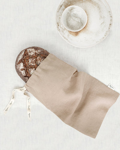 Linen bread bag in Natural linen - sneakstylesanctums