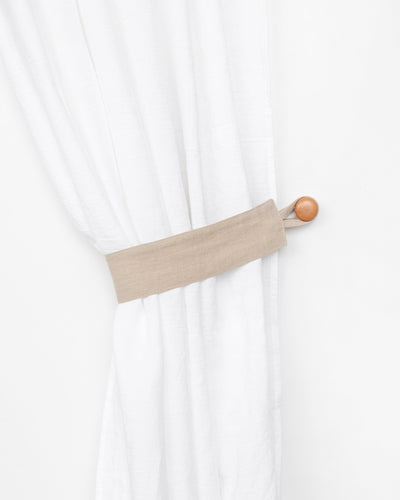 Linen curtain tie-back set of 2 in Natural linen - sneakstylesanctums