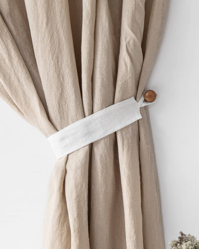 Linen curtain tie-back set of 2 in White - sneakstylesanctums