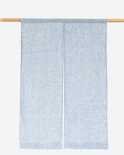 Linen noren curtains (1 pcs) in Blue melange - sneakstylesanctums
