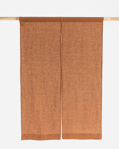 Linen noren curtains (1 pcs) in Cinnamon - sneakstylesanctums