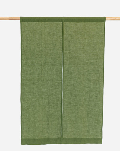 Linen noren curtains in forest green (1 pcs) - sneakstylesanctums  Edit alt text