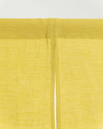 Linen noren curtains (1 pcs) in Moss yellow - sneakstylesanctums