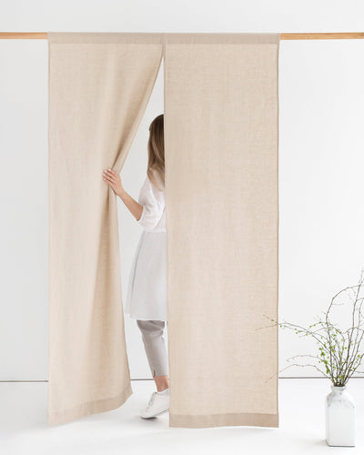 Linen noren curtains (1 pcs) in Natural linen - sneakstylesanctums
