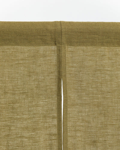 Linen noren curtains (1 pcs) in Olive green - sneakstylesanctums