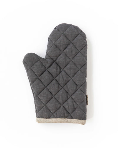 Linen oven mitt (1 pcs) in Charcoal gray - sneakstylesanctums