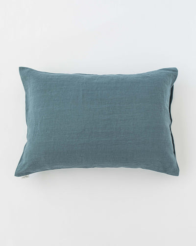Linen pillowcase with buttons in Gray blue - sneakstylesanctums