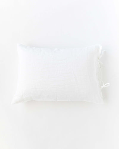 Linen pillowcase with ties in White - sneakstylesanctums