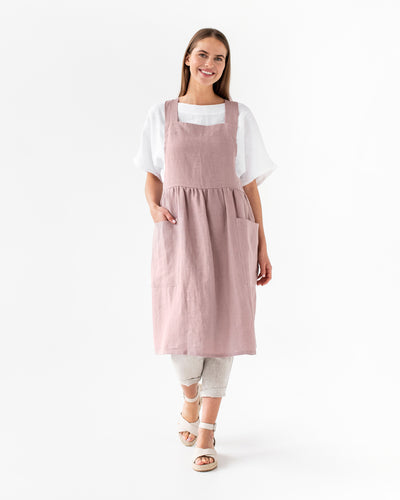 Pinafore apron dress in Woodrose - sneakstylesanctums