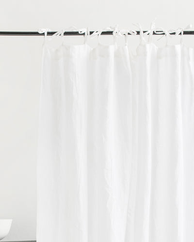 Linen shower curtain panel with tie top (1 pcs) - sneakstylesanctums