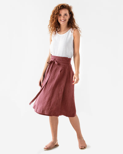 High-waist linen wrap skirt SEVILLE in Various colors - sneakstylesanctums