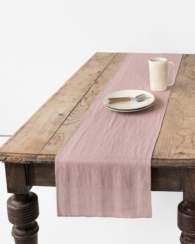 Linen table runner in Woodrose - sneakstylesanctums