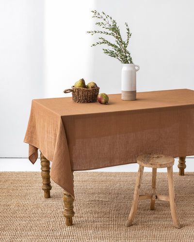 Cinnamon Linen tablecloth - sneakstylesanctums