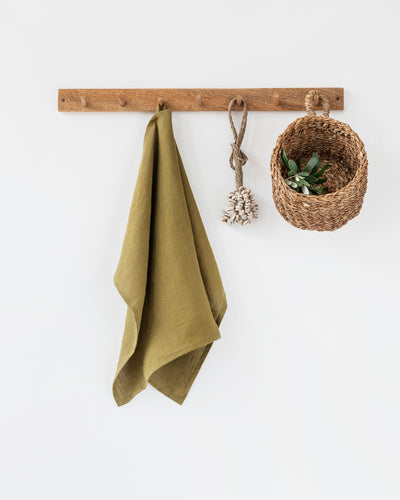 Linen tea towel in Olive green - sneakstylesanctums