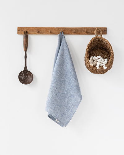 Linen tea towel in Blue melange - sneakstylesanctums