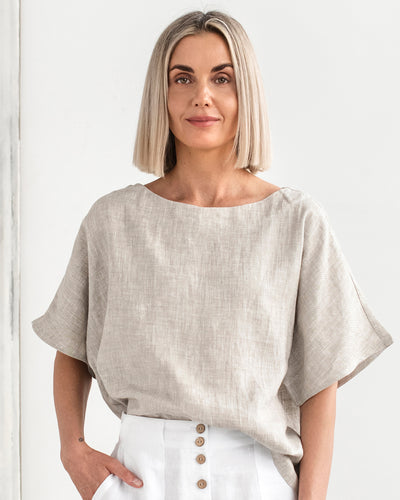 Loose-fit linen top MIDWAY in Various colors - sneakstylesanctums