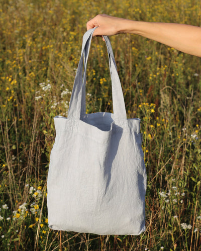 Linen tote bag in Light gray - sneakstylesanctums