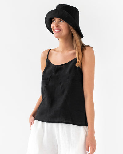 Linen bucket hat in Black - sneakstylesanctums