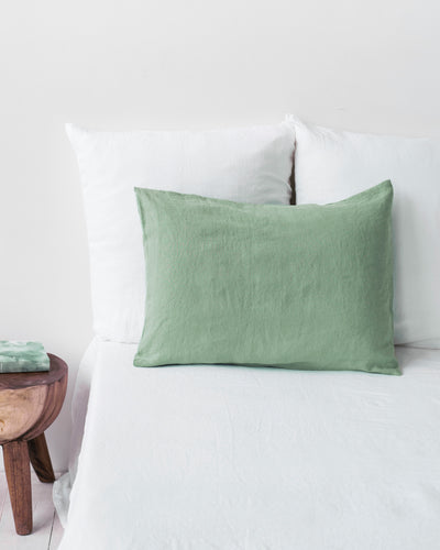 Matcha green linen pillowcase - sneakstylesanctums