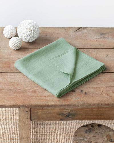 Matcha green linen tablecloth - sneakstylesanctums