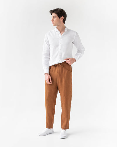 Men's linen pants TRUCKEE in cinnamon - sneakstylesanctums