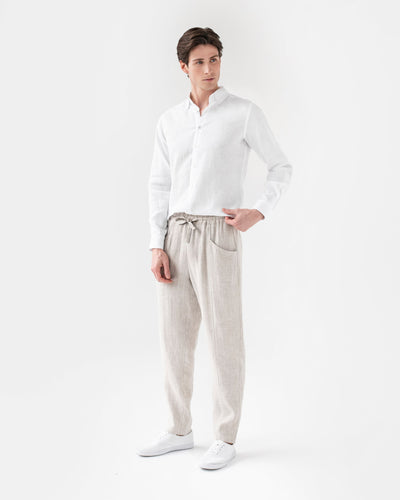 Men's linen pants TRUCKEE in natural melange - sneakstylesanctums