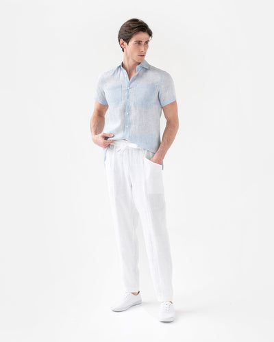 Men's linen pants TRUCKEE in white - sneakstylesanctums