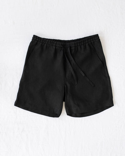 Men's linen shorts STOWE in Black - sneakstylesanctums