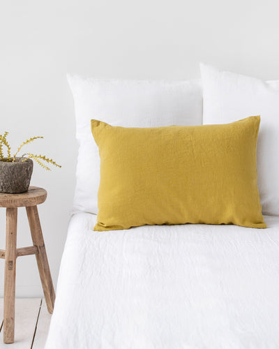 Moss yellow linen pillowcase - sneakstylesanctums
