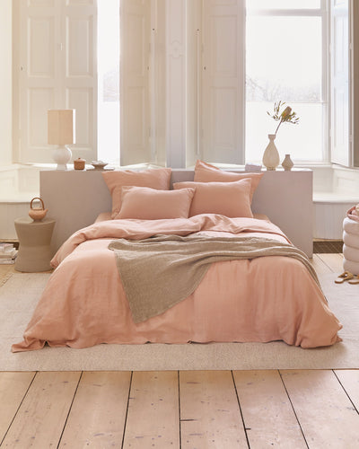 Peach linen pillowcase - sneakstylesanctums