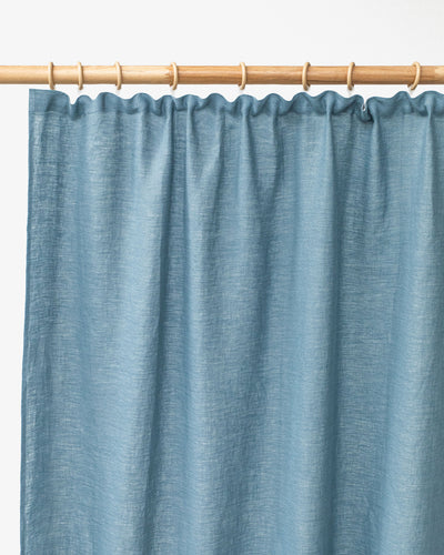 Pencil pleat linen curtain panel (1 pcs) in Gray blue - sneakstylesanctums