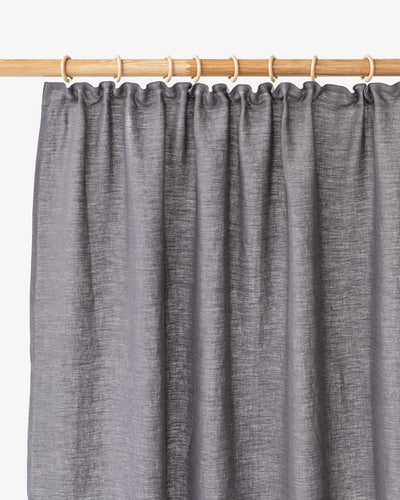 Pencil pleat linen curtain panel (1 pcs) in Charcoal gray - sneakstylesanctums