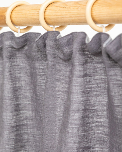 Pencil pleat linen curtain panel (1 pcs) in Charcoal gray - sneakstylesanctums