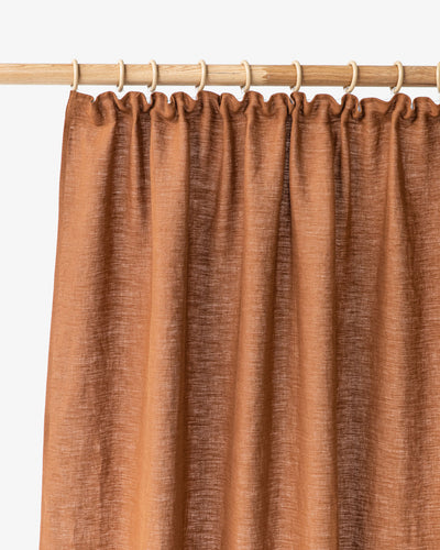 Pencil pleat linen curtain panel (1 pcs) in Cinnamon - sneakstylesanctums