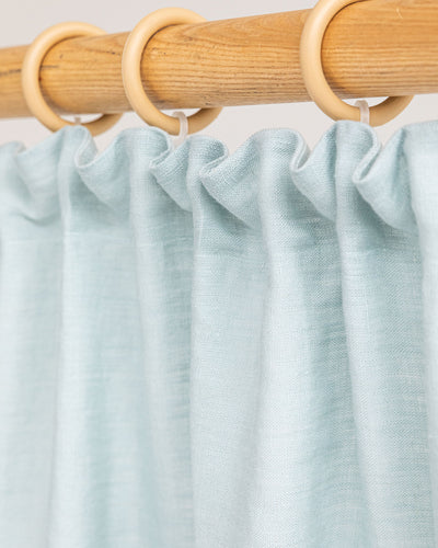 Pencil pleat linen curtain panel (1 pcs) in Dusty blue - sneakstylesanctums