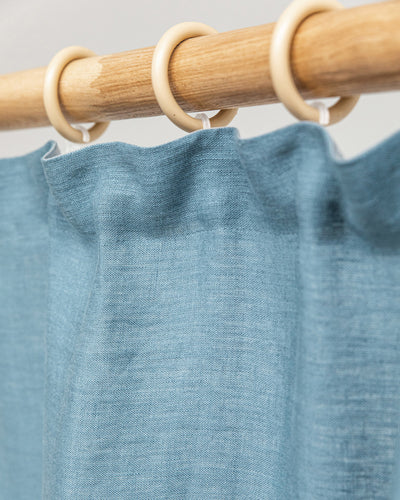 Pencil pleat linen curtain panel (1 pcs) in Gray blue - sneakstylesanctums