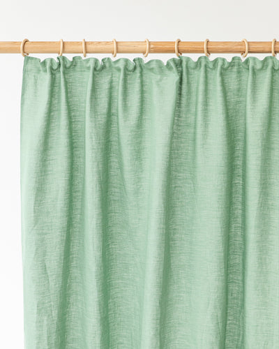 Pencil pleat linen curtain panel (1 pcs) in Matcha green - sneakstylesanctums