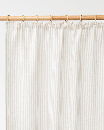 Pencil pleat linen curtain panel (1 pcs) in Striped in natural - sneakstylesanctums